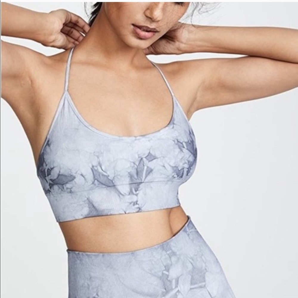 Spiritual Gangster Seamless Scoop Bra Gray Marble - Picture 2 of 9